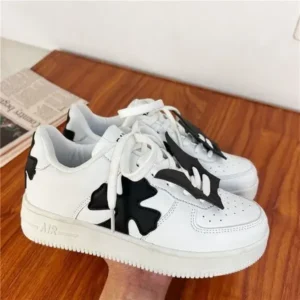 Simkimtim Women Fashion Round Toe Cross Platform Sneakers