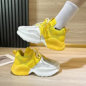 Simkimtim Women Fashion Gradient Mesh Breathable Sneakers