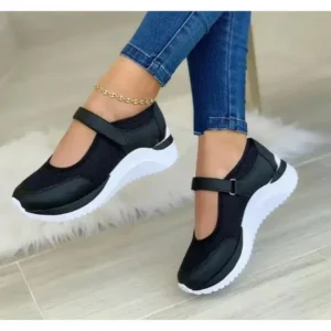 Simkimtim Casual Velcro Platform Plus Size Mesh Sneakers