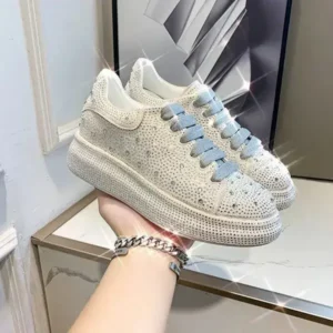 Simkimtim Casual Rhinestone Platform Sneakers