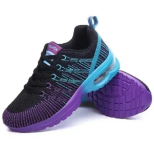 Simkimtim Women Fashion Casual Lace Up Design Mesh Breathable Air Cushion Shock Absorbing Sneakers