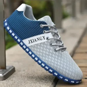 Simkimtim Men Casual Color Matching Breathable Mesh Flat Shoes