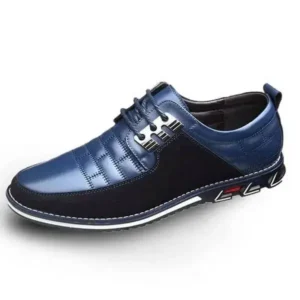 Simkimtim Men Casual Check Pu Shoes