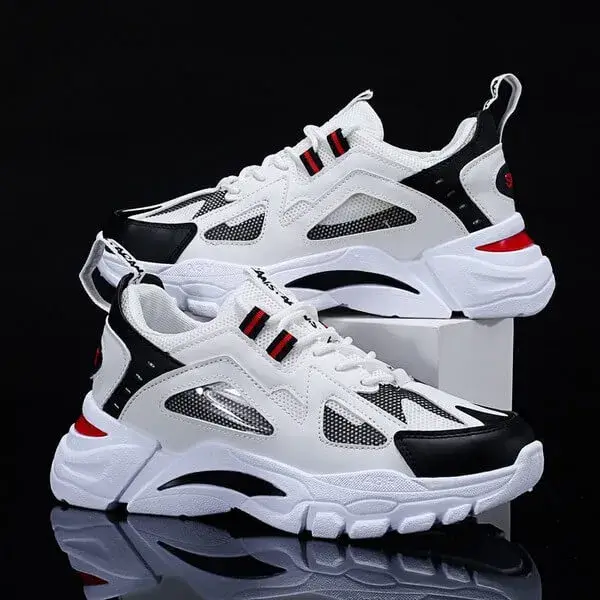 Simkimtim Men Spring Autumn Fashion Casual Colorblock Mesh Cloth Breathable Lightweight Rubber Platform Shoes Sneakers