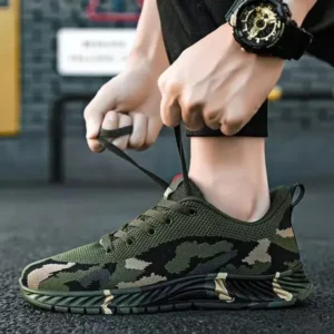 Simkimtim Men'S Casual Mesh Breathable Camouflage Sneakers