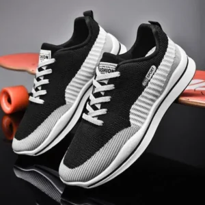 Simkimtim Men'S Casual Color-Block Mesh Breathable Soft-Soled Sneakers