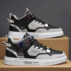 Simkimtim Men'S Fashion High Top Color Block Sneakers