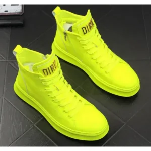 Simkimtim Men'S Fashion Bright Color High-Top Sneakers