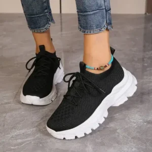 Simkimtim Women Fashionable Thick-Soles Breathable Sneakers