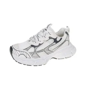 Simkimtim Women Fashion Distinctive Color Changing Lace-Up Comfortable Breathable Thick-Soled Sneakers