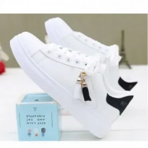 Simkimtim Women Fashion Flat Solid Color Lace-Up Sneakers