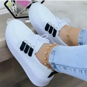 Simkimtim Women Fashion Lace-Up Sneakers