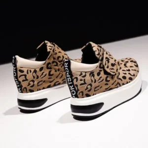 Simkimtim Women Fashion Wedge Leopard Leopard Sneakers