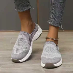 Simkimtim Women Fashion Fly Knit Casual Colorblock Flat Sneakers