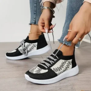 Simkimtim Women Fashion Color Block Mesh Platform Sneakers