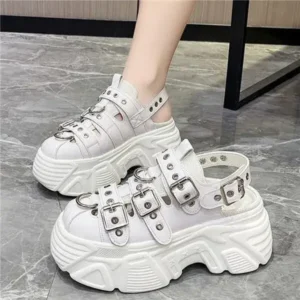 Simkimtim Women Fashion Platform Solid Color Sneakers