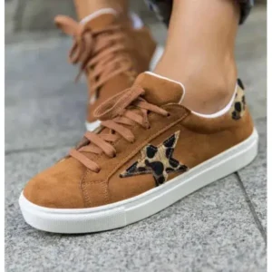 Simkimtim Women Fashion Round Toe Lace-Up Canvas Sneakers