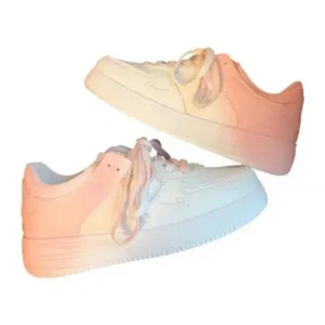 Simkimtim Women Fashion Round Toe Gradient Platform Sneakers