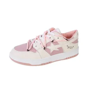 Simkimtim Women Fashion Low Top Flat Retro Sneakers